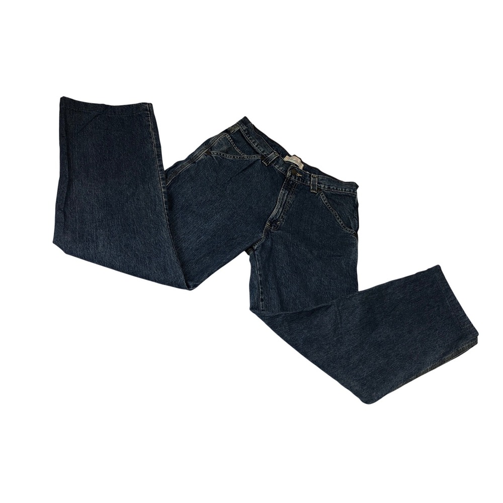 Levi Strauss Signature Mens Carpenter Jeans Dark Wash Blue 32x32 Relaxed Fit Y2K
